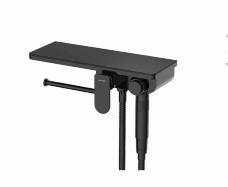 Gappo Гигиенический душ G7295-16 с полочкой и бумагодержателем чёрный