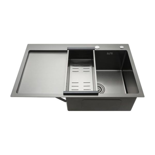 Gappo Мойка для кухни с коландером GS7850-6R чёрный