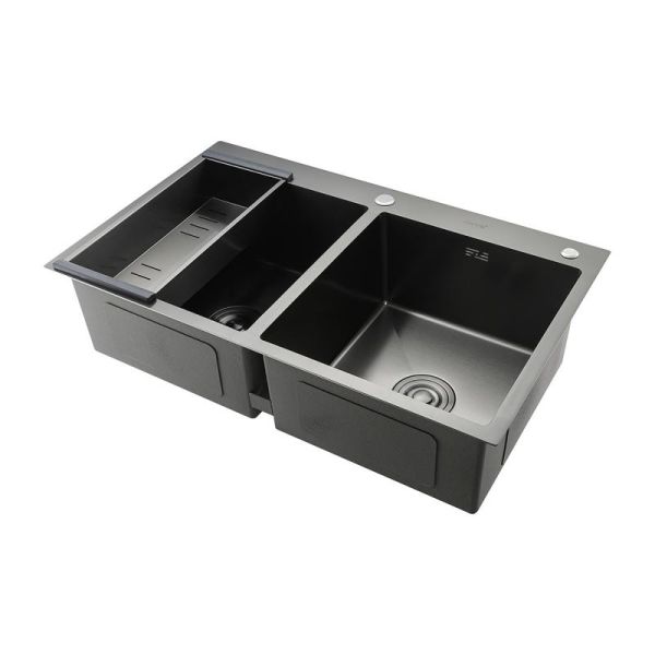 Gappo Мойка для кухни с коландером GS8350-6 чёрный