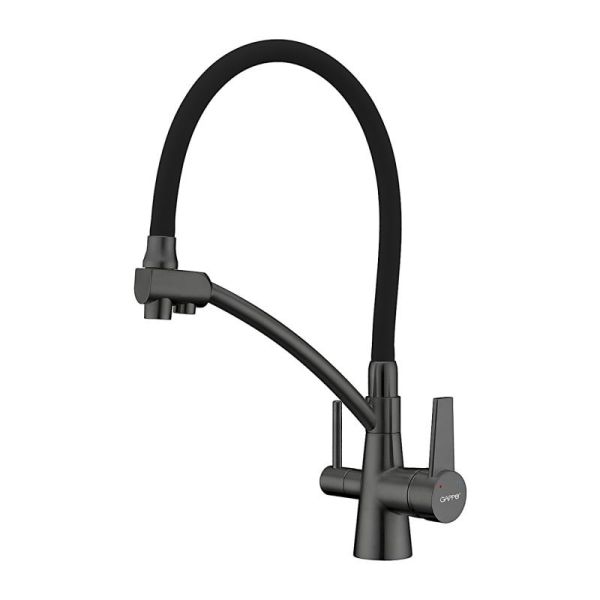 Gappo Смеситель для кухни G4398-19 с фильтром под питьевую воду оружейная сталь