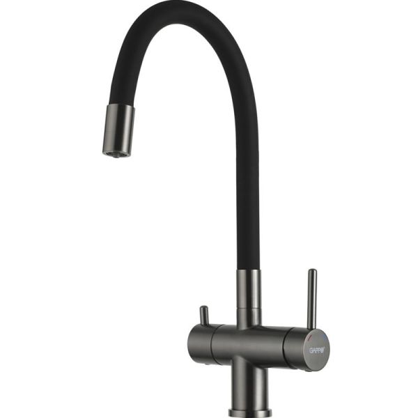 Gappo Смеситель для кухни G4398-39 под фильтр с гибким изливом оружейная сталь